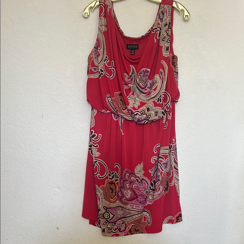 Enfocus Women Redish/Orange Floral Dress